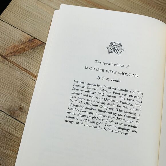 22 CALIBER RIFLE SHOOTING by LANDIS Leather Hardcover NRA Gun Book 22K Gold Edge - Picture 8 of 8